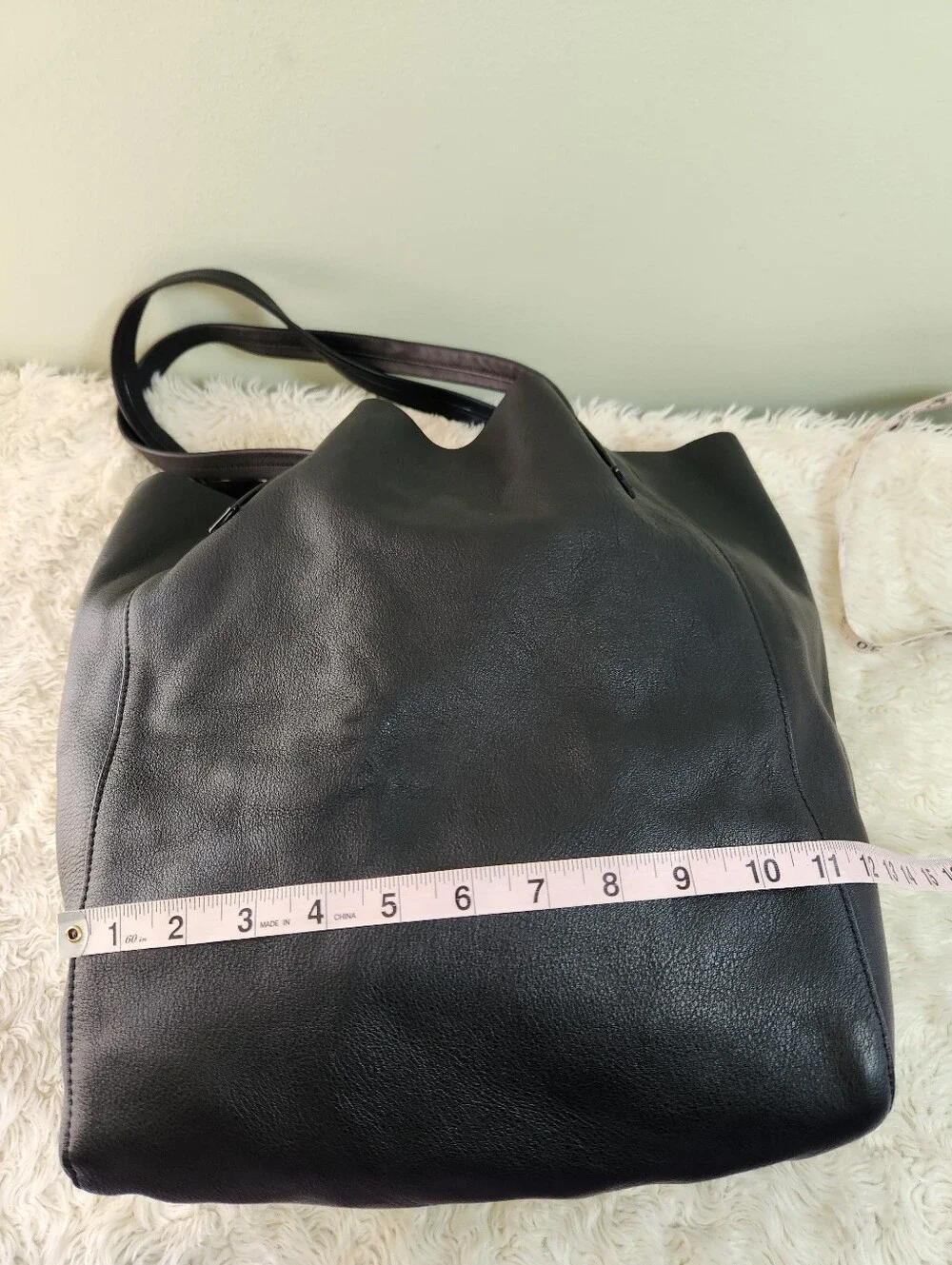 J.Crew Black Leather Tote Bag Style AH945